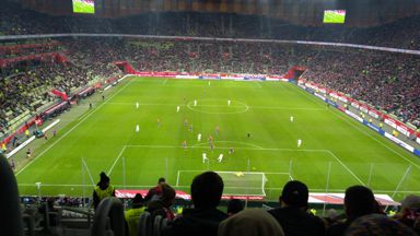 boisko piłkarskie podczas meczu reprezentacji Polski